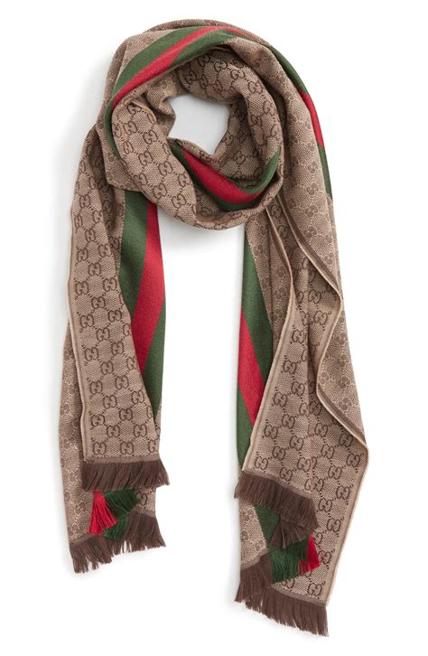 gucci scarf fur trim|gucci wool silk scarf.